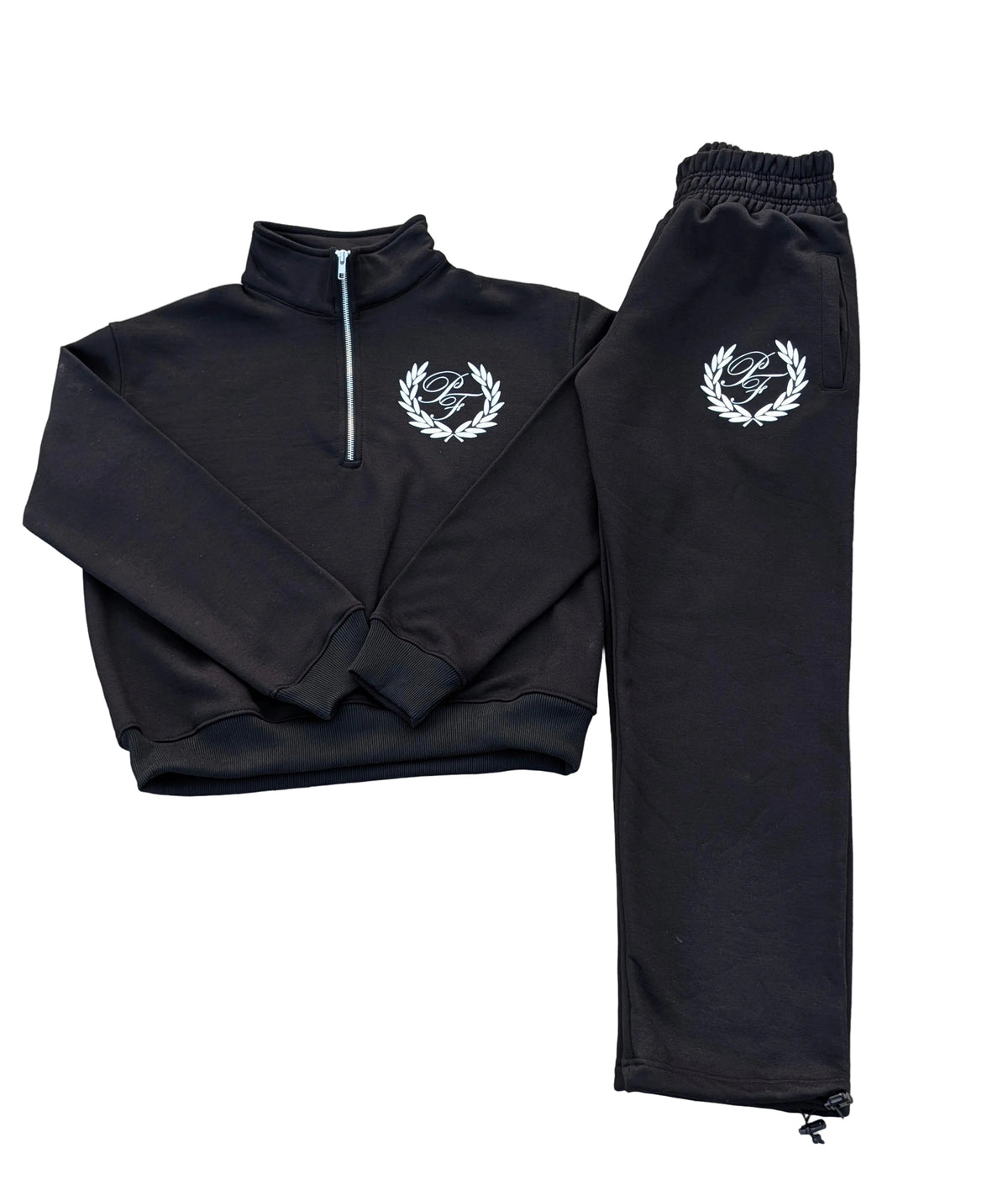Essential Black Quarter Zip Set